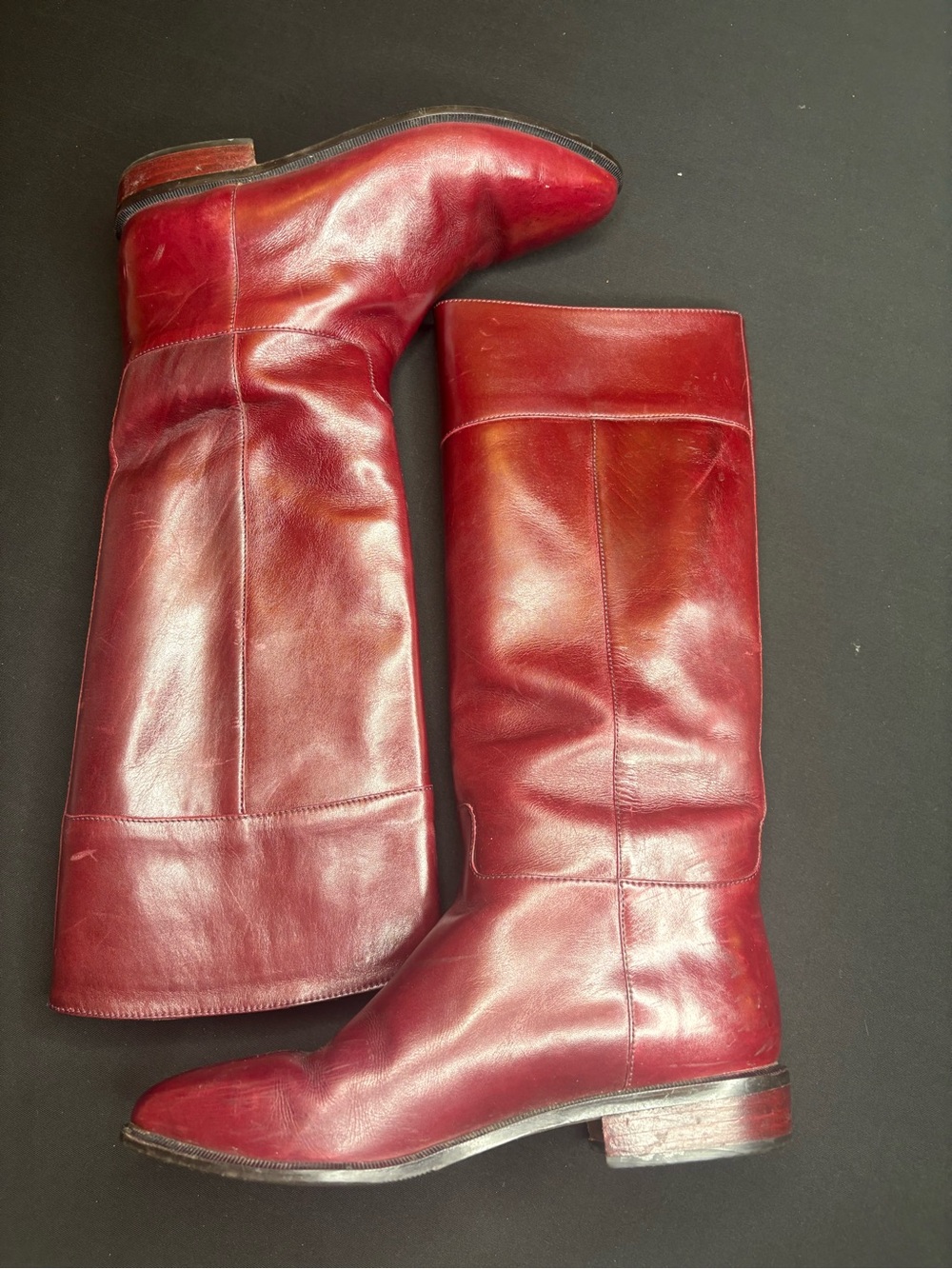 Vintage Leather Knee high Boots• Barefoot Originals Size 6- Hand Made In Spain